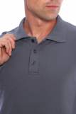 Мужская рубашка ПОЛО длинный рукав М-2 КОМПАКТ (Серый) (Фото 4)