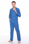Мужская пижама ФЛАНЕЛЬ, 3153 вид 2 (Синий) - Sailer