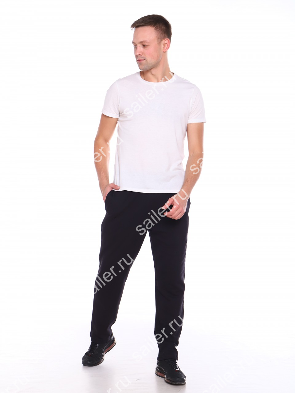 Мужские брюки ФУТЕР (прямые) (Черный) - Sailer