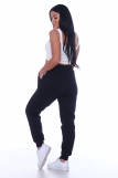 Женские брюки ФУТЕР 01 с манжетами (Черный) (Фото 2)