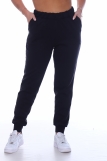 Женские брюки ФУТЕР 01 с манжетами (Черный) (Фото 3)