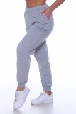 Женские брюки ФУТЕР 01 с манжетами (Серый меланж) (Фото 5)