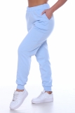 Женские брюки ФУТЕР 01 с манжетами (Голубой) (Фото 5)