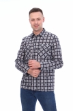 Мужская рубашка бязевая - длинный рукав "Стандарт" (Серый) (Фото 2)