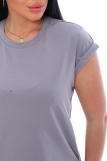 Женская футболка КУЛИРКА Пенье короткий рукав (Серый) (Фото 4)