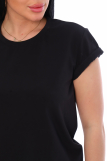 Женская футболка КУЛИРКА Пенье короткий рукав (Черный) (Фото 4)