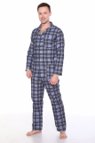 Мужская пижама ФЛАНЕЛЬ, 3205 вид 3 (Серый) (Фото 1)