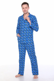 Мужская пижама ФЛАНЕЛЬ, 3153 вид 2 (Синий) (Фото 1)