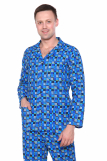 Мужская пижама ФЛАНЕЛЬ, 3153 вид 2 (Синий) (Фото 3)