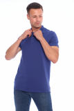 Мужская рубашка ПОЛО короткий рукав М-1 КОМПАКТ (Индиго) (Фото 3)