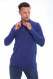 Мужская рубашка ПОЛО длинный рукав М-2 КОМПАКТ (Индиго) (Фото 1)
