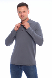 Мужская рубашка ПОЛО длинный рукав М-2 КОМПАКТ (Серый) (Фото 3)