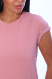 Женская футболка КУЛИРКА Пенье короткий рукав (Розовый) (Фото 4)