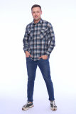 Мужская рубашка фланель - длинный рукав "Классик" 186-3П (Серый) (Фото 1)