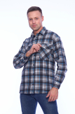 Мужская рубашка фланель - длинный рукав "Классик" 186-3П (Серый) (Фото 4)