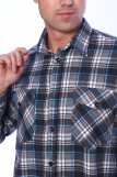 Мужская рубашка фланель - длинный рукав "Классик" 186-3П (Серый) (Фото 5)