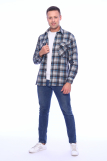 Мужская рубашка фланель - длинный рукав "Классик" 186-3П (Серый) (Фото 7)