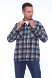 Мужская рубашка фланель - длинный рукав "Классик" 186-3П (Серый) (Фото 8)