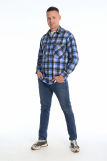 Мужская рубашка фланель - длинный рукав "Классик" 186-1П (Синий) (Фото 1)