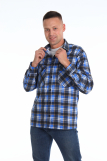 Мужская рубашка фланель - длинный рукав "Классик" 186-1П (Синий) (Фото 4)