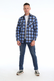 Мужская рубашка фланель - длинный рукав "Классик" 186-1П (Синий) (Фото 6)