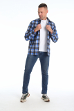 Мужская рубашка фланель - длинный рукав "Классик" 186-1П (Синий) (Фото 7)