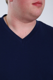 Мужская футболка КУЛИРКА - V (BIG-BIG плюс) (Темно-синий) (Фото 4)