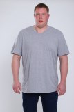 Мужская футболка КУЛИРКА - V (BIG-BIG плюс) (Серый меланж) (Фото 1)