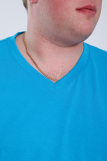 Мужская футболка КУЛИРКА - V (BIG - BIG плюс) (Бирюзовый) (Фото 4)