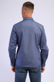 Мужская рубашка Премиум длинный рукав (Темно-синий) (Фото 3)