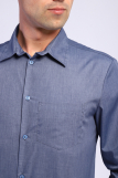 Мужская рубашка Премиум длинный рукав (Темно-синий) (Фото 4)