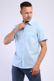 Мужская рубашка Премиум короткий рукав (Голубой) (Фото 2)