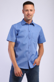 Мужская рубашка Премиум короткий рукав (Синий) (Фото 1)