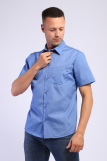 Мужская рубашка Премиум короткий рукав (Синий) (Фото 2)