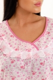 Женская ночная сорочка ситцевая " Крылышко" (Розовый) (Фото 3)