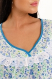 Женская ночная сорочка ситцевая " Крылышко" (Голубой) (Фото 3)