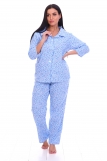 Женская пижама ФЛАНЕЛЬ 02 голубой (Голубой) (Фото 1)