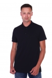 Мужская рубашка ПОЛО короткий рукав М-1 (Черный) (Фото 1)