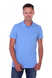 Мужская рубашка ПОЛО короткий рукав М-1 КОМПАКТ (Голубой) (Фото 1)