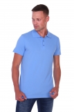 Мужская рубашка ПОЛО короткий рукав М-1 КОМПАКТ (Голубой) (Фото 3)
