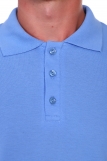 Мужская рубашка ПОЛО короткий рукав М-1 КОМПАКТ (Голубой) (Фото 4)