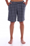Мужские шорты КУЛИРКА клетка/ полоса (Серый) (Фото 1)