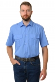 Рубашка охранника в заправку короткий рукав (Голубой) (Фото 1)