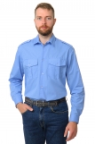 Рубашка охранника в заправку длинный рукав (Голубой) (Фото 1)