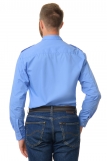 Рубашка охранника в заправку длинный рукав (Голубой) (Фото 2)