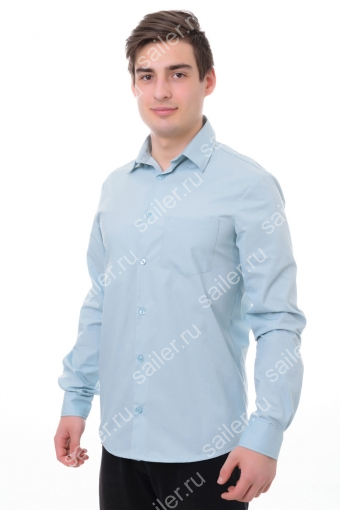 Мужская рубашка Премиум длинный рукав (Серый) (Фото 2)