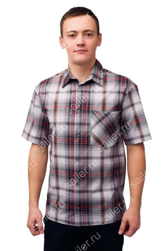 Мужская рубашка шотландка короткий рукав "Эконом" (Фото 2)