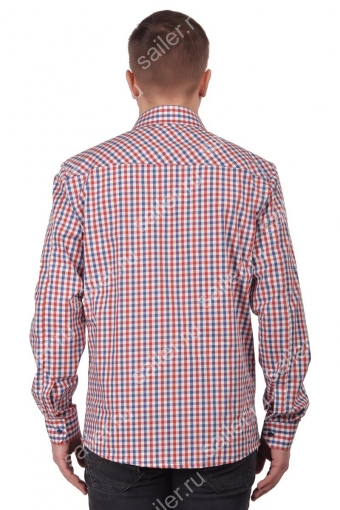 Мужская рубашка «Premium» длинный рукав (Красная мелкая клетка) (Фото 2)