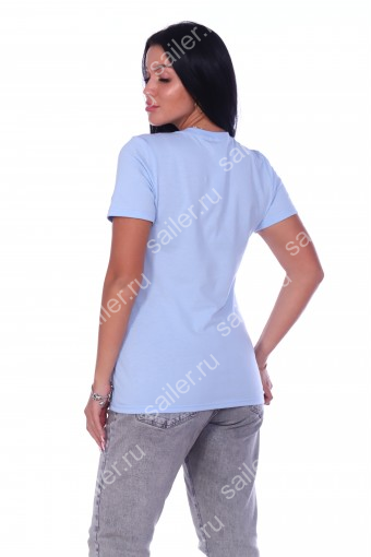 жф Женская футболка КУЛИРКА (Голубой) (Фото 2)