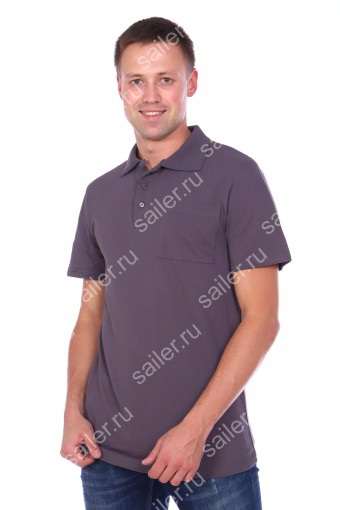 Мужская рубашка ПОЛО короткий рукав КОМПАКТ М-4 карман D3116 (Серый) - Sailer